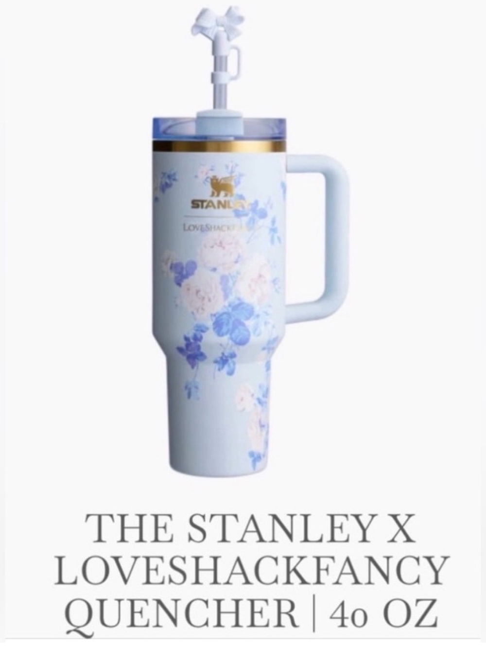 BNIB Stanley x Love Shack Fancy 40 oz Quencher H2.0 Flowstate Tumbler

Open Box